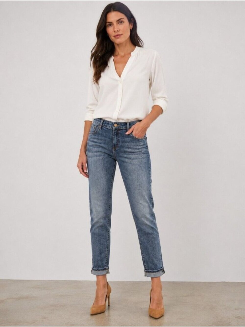 Kut from the Kloth Katy Mid Rise Boyfriend Jeans Size 16
